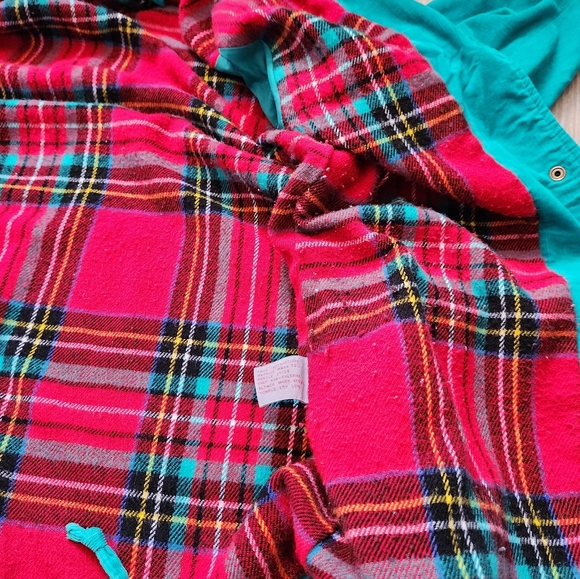 1980's Pacer Womens Corduroy Utility Jacket Flannel Lined Teal Sz Small - Picture 9 of 11